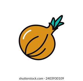 Vegan product of food colorful set. The onion-inspired design celebrates the versatility and flavor that onions bring to plant-based dishes. Vector illustration.