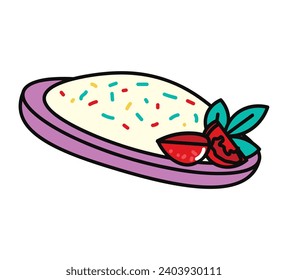 Vegan product of food colorful set. Demonstration of the world of healthy eating through this beautiful illustration of salad. Vector illustration.