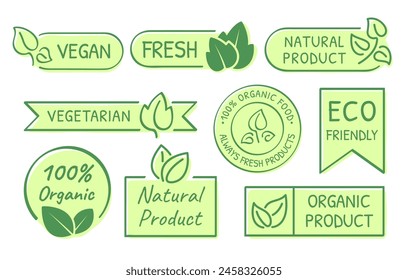 Vegan product grunge label and badge eco. Vector of eco green organic badge illustration, product icon or symbol