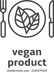 Vegan product icon. Natural eco healthy food label