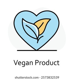  Vegan Product. Icon for products free of animal ingredients, suitable for vegan and plant-based brands.