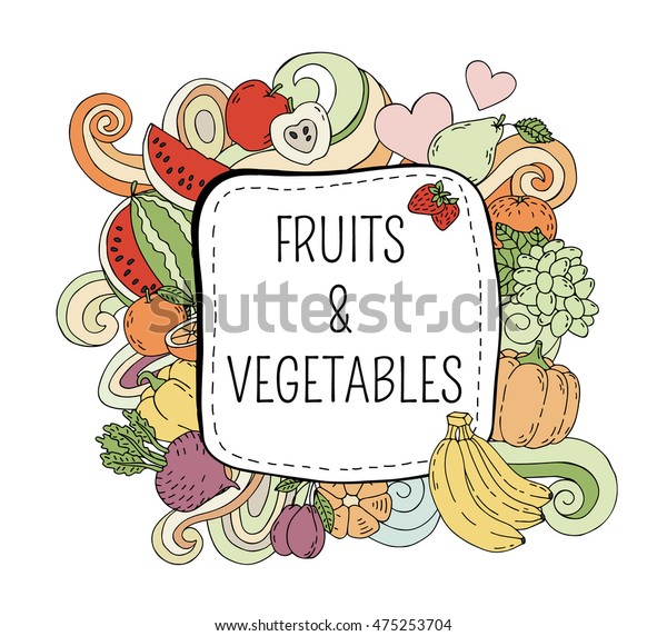 Vegan product label. Suitable for ads,\
signboards, packaging and identity, web designs. Label and emblem\
for vegetarian products, shops and websites. Fruits and vegetables\
frame.Vector\
illustration