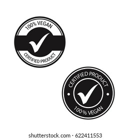 Vegan product labels vector set 