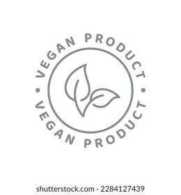 Vegan product line vector label. Packaging symbol for food or cosmetics.