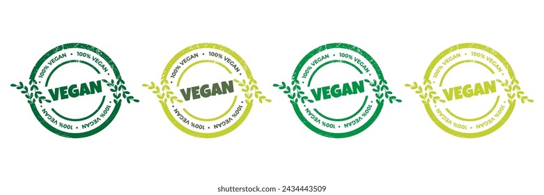 Vegan products sticker, label, badge and logo.
Ecology icon. Logo template with green leaves for organic and eco
friendly products. Vector illustration