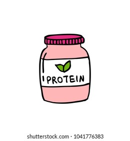 Vegan Protein Powder (sport Food Nutrition) Doodle Icon