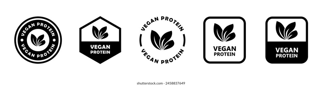 Proteína Vegana - Signos de Vector para etiqueta de nutrición deportiva.