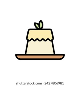 Vegan Pudding Icon Vector Illustration