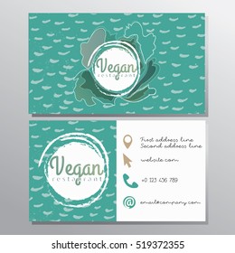 Vegan Restaurant Business Card Template