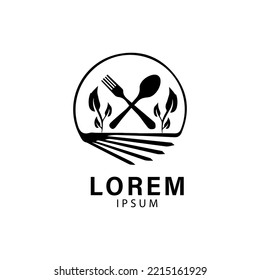 vegan restaurant logo design in modern style
