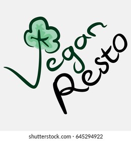 vegan restaurant logo vector illustration