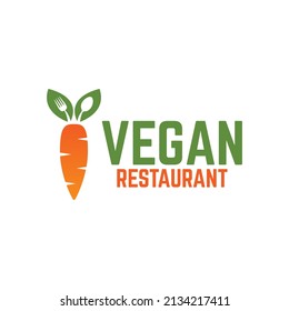Vegan Restaurant logo vector on white background
