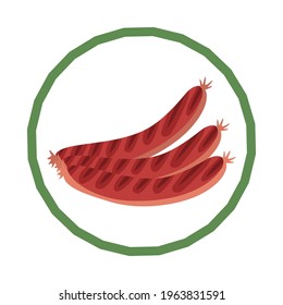 Vegan sausage delicious icon vector illustration design isolated