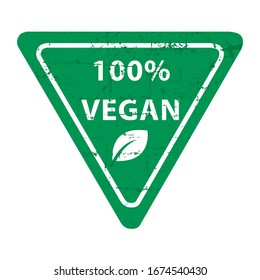 Vegan sign 100% natural wellness good food leaf road sign green signage