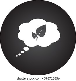 Vegan sign simple icon on round background