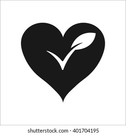 Vegan sign simple icon on white  background