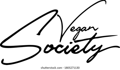 Vegan Society Typography Black Color Text 
on White Background