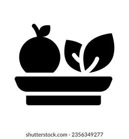 vegan solid icon illustration vector graphic