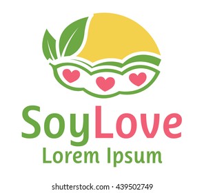vegan soy food logo flat design