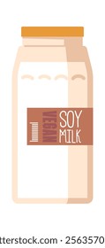 Vegan soy milk glass bottle