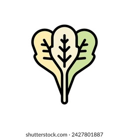 Vegan Spinach Icon Vector Illustration