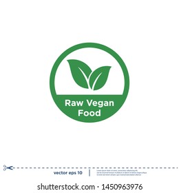 vegan stamp icon vector logo template