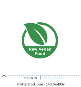 vegan stamp icon vector logo template