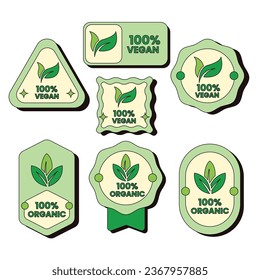Vegansticker-Set Vektorgrafik