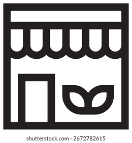 Icono de Vector moderno de la tienda vegana: Plantilla de símbolos de ilustración mínima para el diseño de interfaz de usuario del App móvil de Web