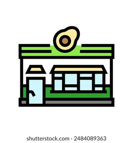 vegan street food cafe color icon vector. vegan street food cafe sign. isolated symbol illustration