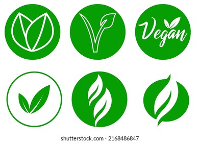 vegan symbols and icons vector