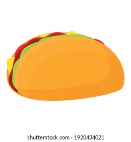 Vegan taco icon. Cartoon of vegan taco vector icon for web design isolated on white background
