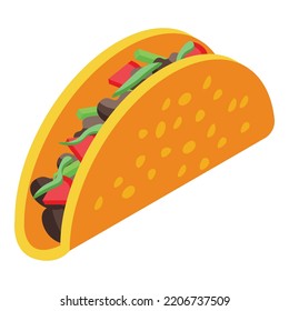 Vegan tacos icon. Isometric of Vegan tacos vector icon for web design isolated on white background