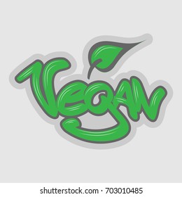 Vegan text in graffiti style