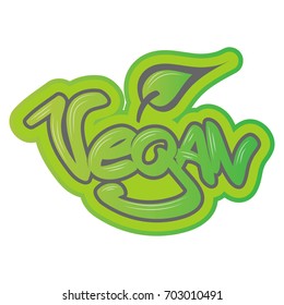 Vegan text in graffiti style