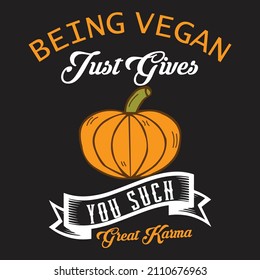 Vegan theme typography t-shirt design