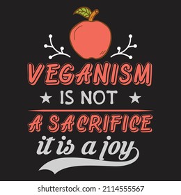 vegan theme typography t-shirt design