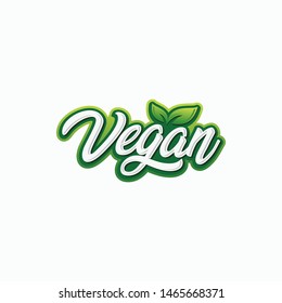 Vegan Typography Logo Design - Vector