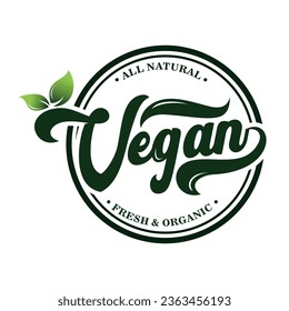 Vegan typography logo design vector