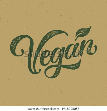 Vegan typography vector design  for health  centers, organic and vegetarian stores, poster, logo. Vegan vector text. Calligraphic handmade lettering. Vector illustration.