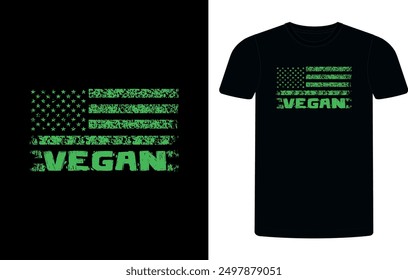 Vegan USA  Distressed flag t-shirt design, celebrate World Vegan Day shirt design, Vegan concept typographic shirt design.
