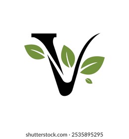 vegan v logo, vegan v letter logo, graphic design