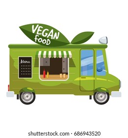 Vegan van mobile snack icon. cartoon illustration of vegan van mobile snack vector icon for web