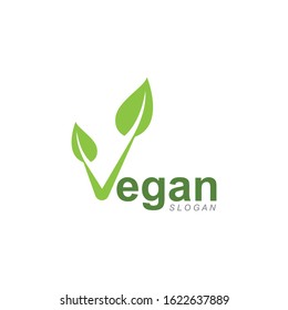 Vegan vector icon illustration design template