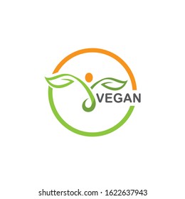 Vegan vector icon illustration design template