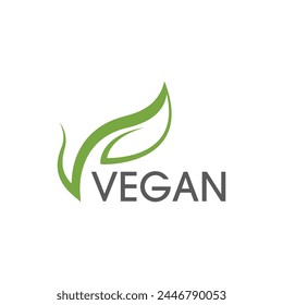 Vegan vector icon illustration design template