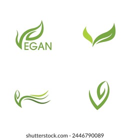 Vegan vector icon illustration design template