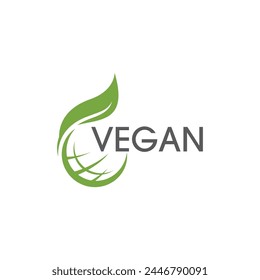 Icono de Vector vegano ilustración diseño Plantilla