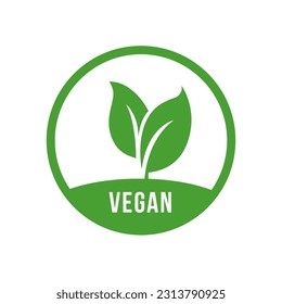 Vegan vector icon logo vector template. 