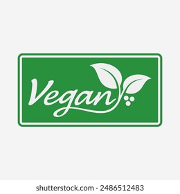 Vegan vector icon. Organic, bio, eco symbol. Vegan, no meat, lactose free, healthy, fresh and nonviolent food.